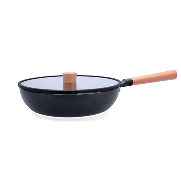 Kochtopf mit Deckel Quid Naturalia Schwarz Metall 28 cm mit Deckel Eintöpfe