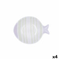 Schüssel Quid Kaleido zweifarbig aus Keramik Fisch 15 x 13 x 4 cm (4 Stück)