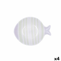 Schüssel Quid Kaleido zweifarbig aus Keramik Fisch 15 x 13 x 4 cm (4 Stück)