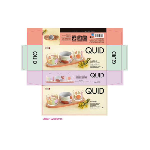 Servier-Set Quid Kaleido Bunt Holz 25 x 10 x 5,5 cm (4 Stücke)