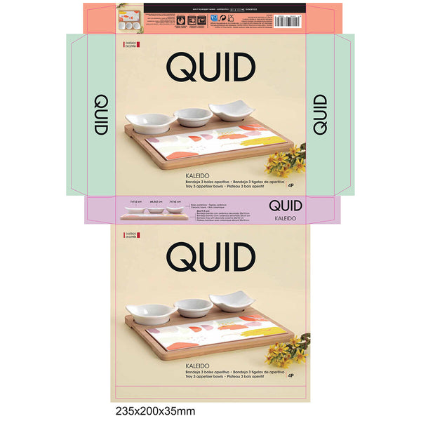 Servier-Set Quid Kaleido Bunt Holz 23 x 19,5 x 3,5 cm 5 Stücke