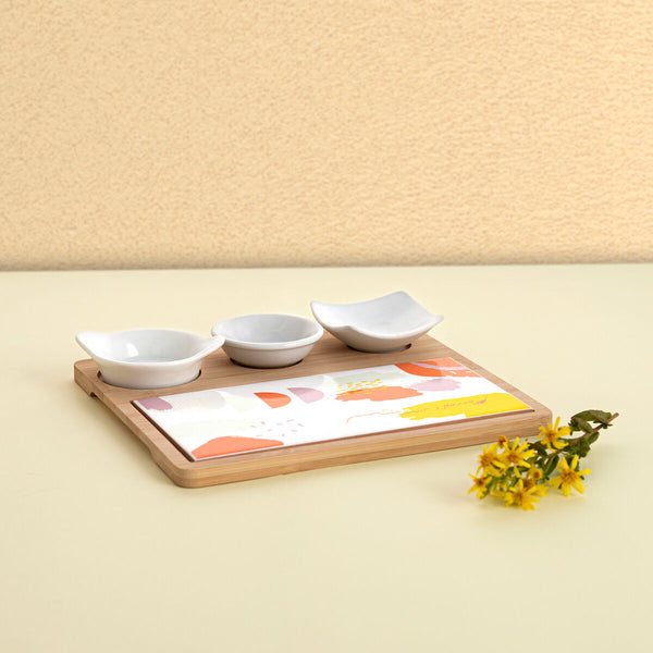 Servier-Set Quid Kaleido Bunt Holz 23 x 19,5 x 3,5 cm 5 Stücke