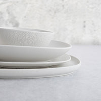 Flacher Teller Bidasoa Fosil Weiß aus Keramik karriert 21,1 x 20,3 x 2,3 cm (9 Stück)
