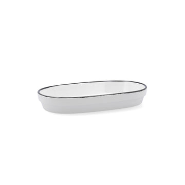 Tablett für Snacks Ariane Vital Filo Weiß Schwarz aus Keramik Tonerde 17,3 x 2,6 x 10 cm (8 Stück)