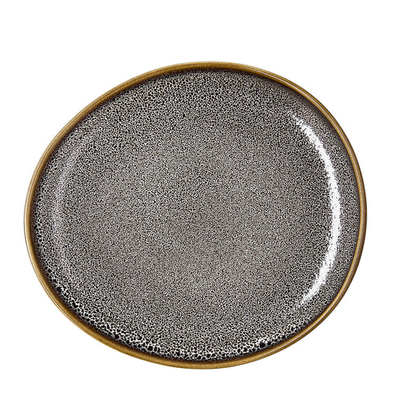Flacher Teller Ariane Jaguar Freckles Braun aus Keramik Oval 25 cm (8 Stück)