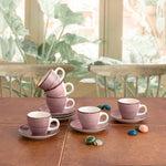 Tasse mit Untertasse Quid Vita Morning Rosa aus Keramik 90 ml (6 Stück)