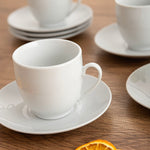 Tasse mit Untertasse Quid New Renova Weiß aus Keramik 200 ml (6 Stück)