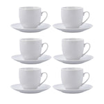 Tasse mit Untertasse Quid New Renova Weiß aus Keramik 200 ml (6 Stück)
