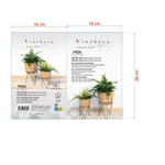 Blumentopf mit Ständer Vinthera Moa Beige Metall Wasserhyazinthe 20 x 30 cm 25 x 40 cm 2 Stücke