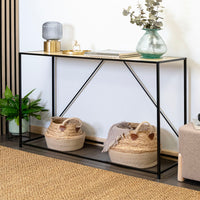 Beistelltisch Vinthera Moa Schwarz Beige 120 x 85 x 40 cm