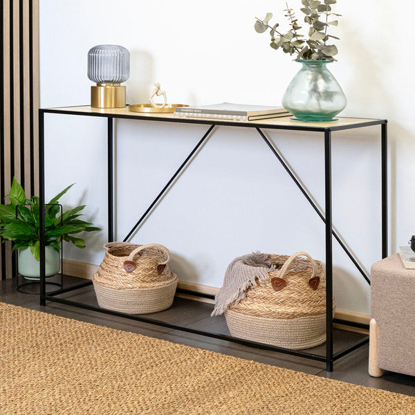 Beistelltisch Vinthera Moa Schwarz Beige 120 x 85 x 40 cm