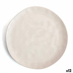 Flacher Teller Bidasoa Cosmos Weiß aus Keramik 26 cm (12 Stück)