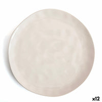 Flacher Teller Bidasoa Cosmos Weiß aus Keramik 26 cm (12 Stück)
