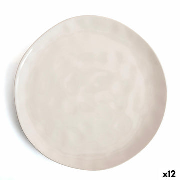 Flacher Teller Bidasoa Cosmos Weiß aus Keramik 26 cm (12 Stück)