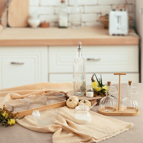 Satz für Appetithäppchen Quid Trend Braun Durchsichtig Glas Bambus