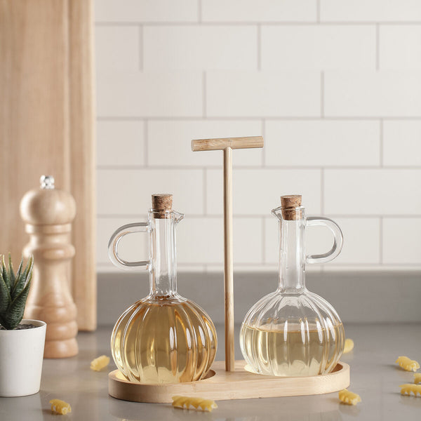 Öl- und Essig-Set Quid Trend 21 x 9,5 x 20,5 cm Bambus Braun