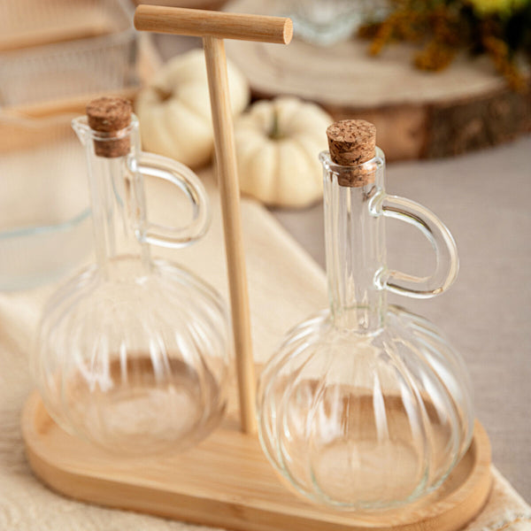 Öl- und Essig-Set Quid Trend 21 x 9,5 x 20,5 cm Bambus Braun