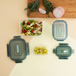 Lunchbox-Set Quid Minimal grün Kunststoff 500 ml 1 L 1,8 L 3 Stücke