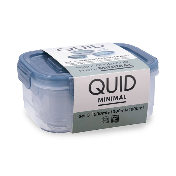 Lunchbox-Set Quid Minimal grün Kunststoff 500 ml 1 L 1,8 L 3 Stücke