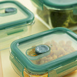 Lunchbox-Set Quid Minimal grün Glas 330 ml 800 ml 1,8 L 3 Stücke