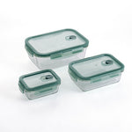 Lunchbox-Set Quid Minimal grün Glas 330 ml 800 ml 1,8 L 3 Stücke