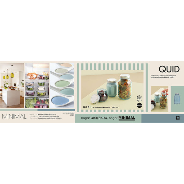 Set mit Kanistern Quid Minimal Beige 100 ml 250 ml 450 ml 3 Stücke