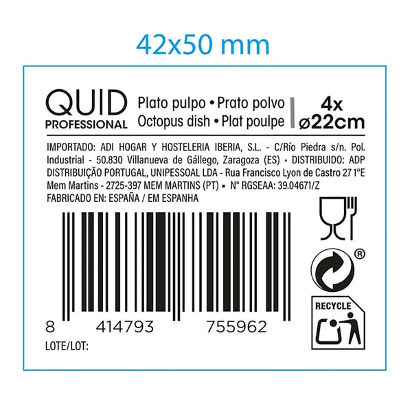 Tablett für Snacks Quid Professional Pulpo Beige 22 cm 4 Stück