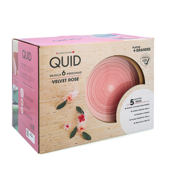 Geschirr Quid Velvet Rosa aus Keramik 18 Stücke