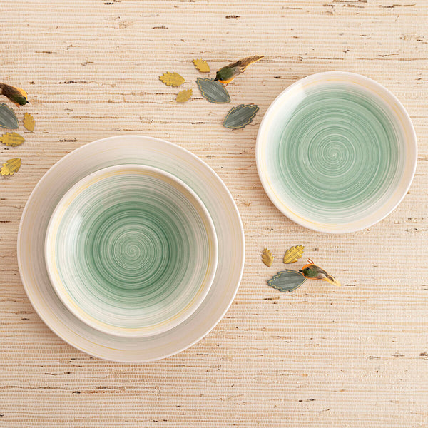 Geschirr Quid Velvet grün aus Keramik 18 Stücke