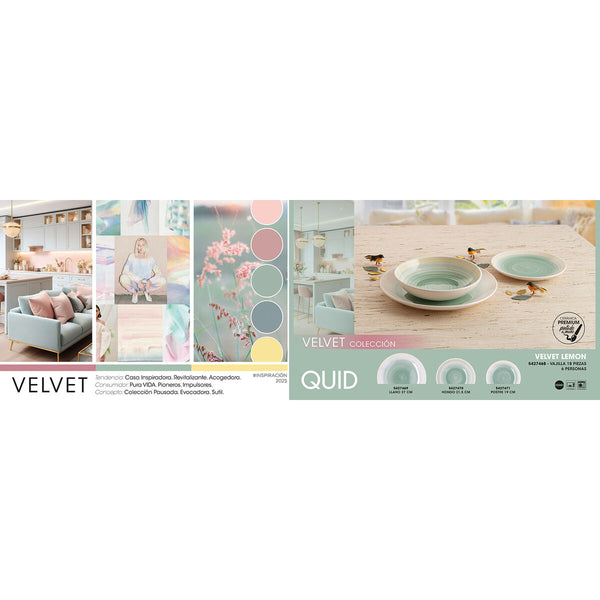 Geschirr Quid Velvet grün aus Keramik 18 Stücke