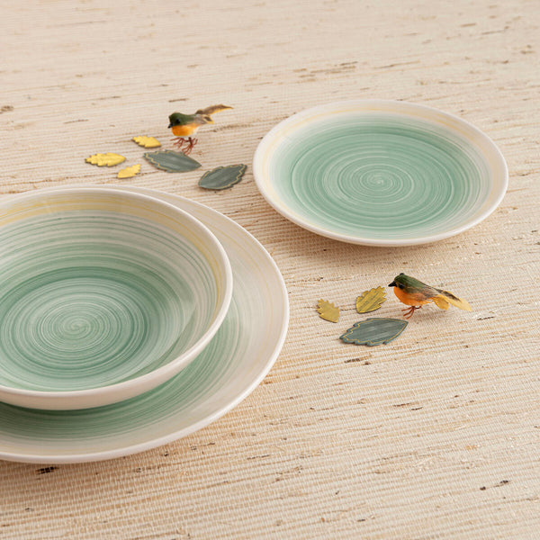 Geschirr Quid Velvet grün aus Keramik 18 Stücke