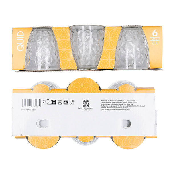 Wasserglas Quid Zoe Durchsichtig Glas 260 ml (6 Stück)