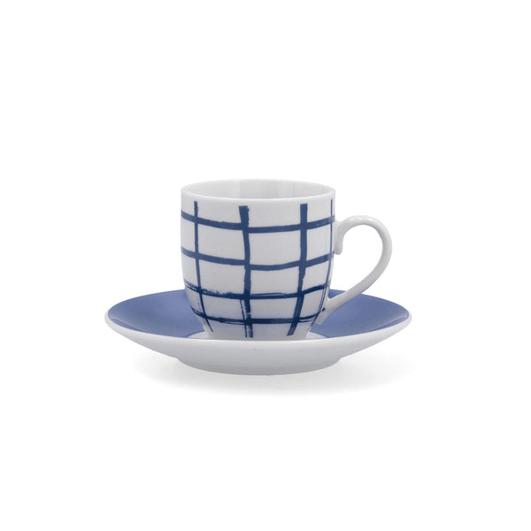 Tasse mit Untertasse Quid Kansas Blau aus Keramik 90 ml (6 Stück)