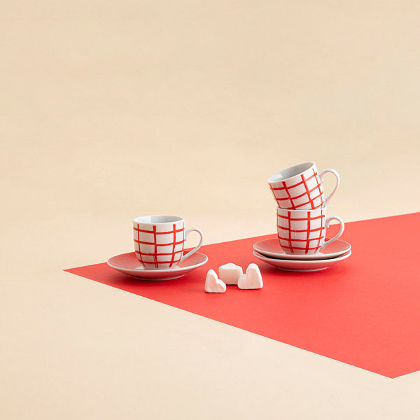 Tasse mit Untertasse Quid Kansas Rot aus Keramik 90 ml (6 Stück)