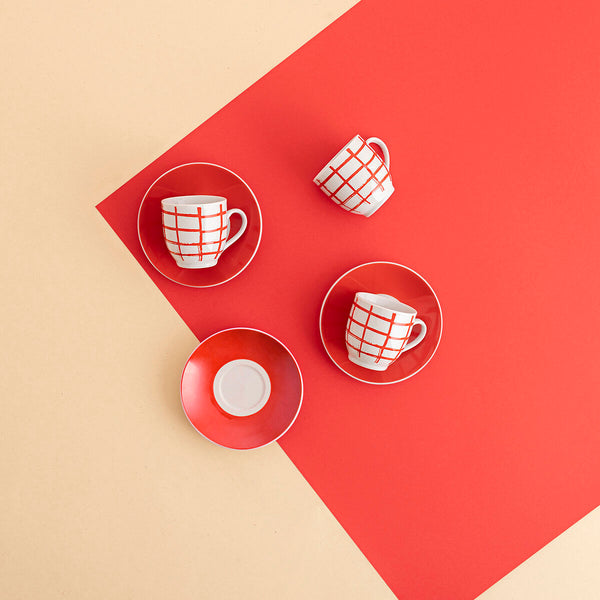 Tasse mit Untertasse Quid Kansas Rot aus Keramik 90 ml (6 Stück)