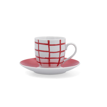 Tasse mit Untertasse Quid Kansas Rot aus Keramik 90 ml (6 Stück)