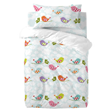 Bettbezug-Set HappyFriday Mr Fox Little birds Bunt Babybettchen 2 Stücke