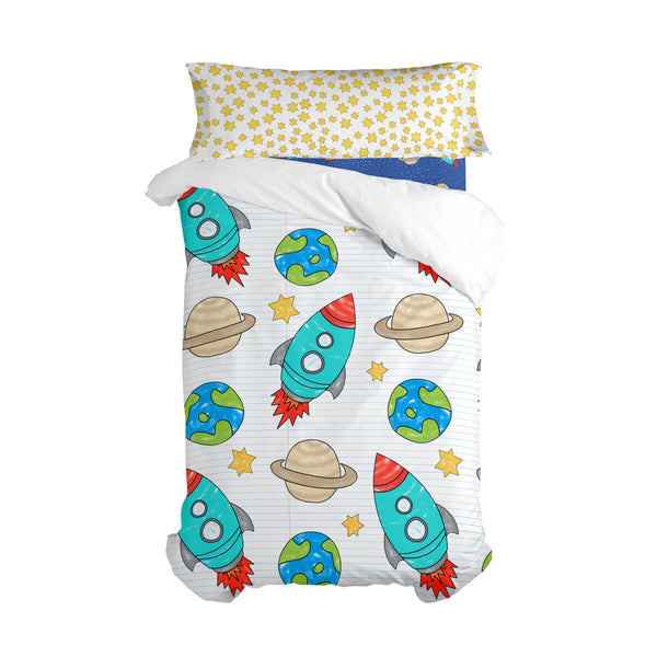 Bettbezug-Set HappyFriday Mr Fox Space Rocket Bunt 2 Stücke
