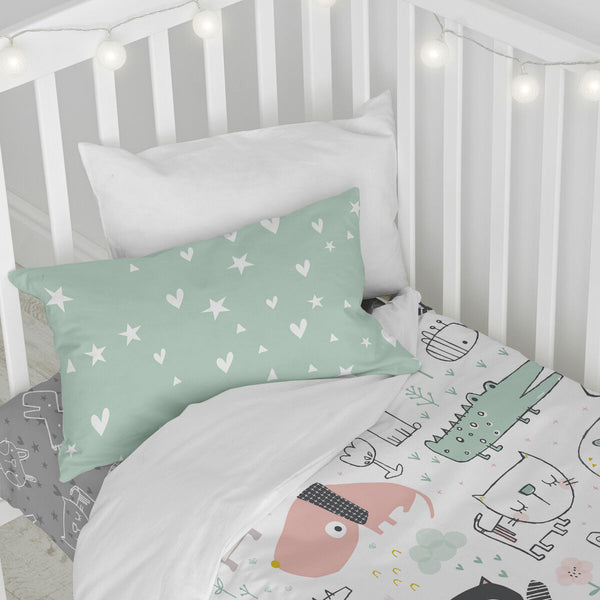 Bettbezug-Set HappyFriday Moshi Moshi Best Buddies Bunt Babybettchen 2 Stücke