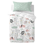 Bettbezug-Set HappyFriday Moshi Moshi Best Buddies Bunt Babybettchen 2 Stücke