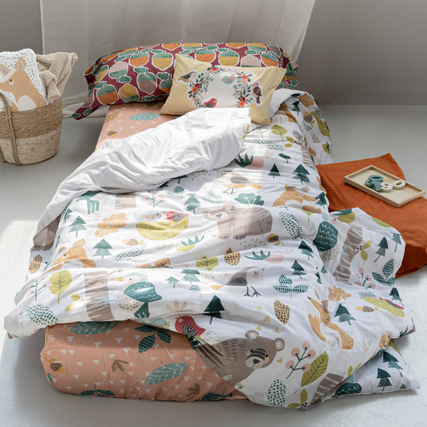 Bettbezug-Set HappyFriday Moshi Moshi Harvestwood Bunt Einzelmatratze 2 Stücke