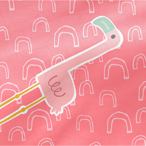 Bettlaken HappyFriday MOSHI MOSHI Bunt 60 x 120 x 14 cm Rosa Flamingo