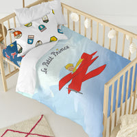 Bettbezug-Set HappyFriday Le Petit Prince Son Avion Bunt Babybettchen 2 Stücke