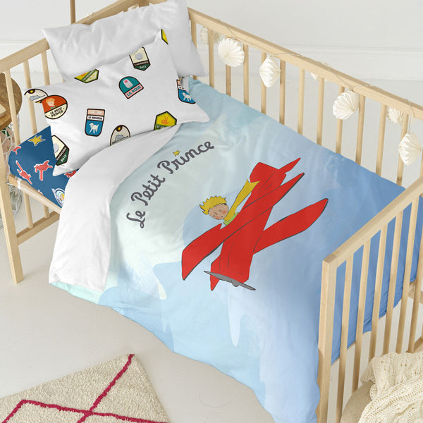 Bettbezug-Set HappyFriday Le Petit Prince Son Avion Bunt Babybettchen 2 Stücke