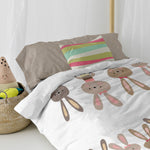 Bettbezug-Set HappyFriday Moshi Moshi Rabbit Family Bunt Einzelmatratze 2 Stücke