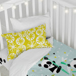 Bettbezug-Set HappyFriday Moshi Moshi Panda Garden Blue Blau Babybettchen 2 Stücke
