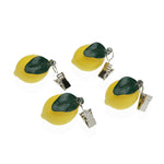 Tischdeckenklammer Versa Metall Polyäthylen Zinklegierung 7 x 3 cm Zitronengelb 4 Stücke