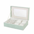 Box-Schmuckkästchen Versa grün Polyester Pappe Spiegel 16 x 7,8 x 25 cm