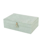 Box-Schmuckkästchen Versa grün Polyester Pappe Spiegel 16 x 7,8 x 25 cm