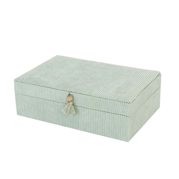 Box-Schmuckkästchen Versa grün Polyester Pappe Spiegel 16 x 7,8 x 25 cm